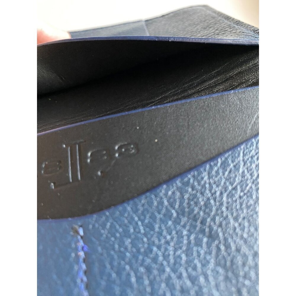 Lucchese Leather Passport Holder + Luggage Tag Set Navy Blue NWT - Picture 3 of 13